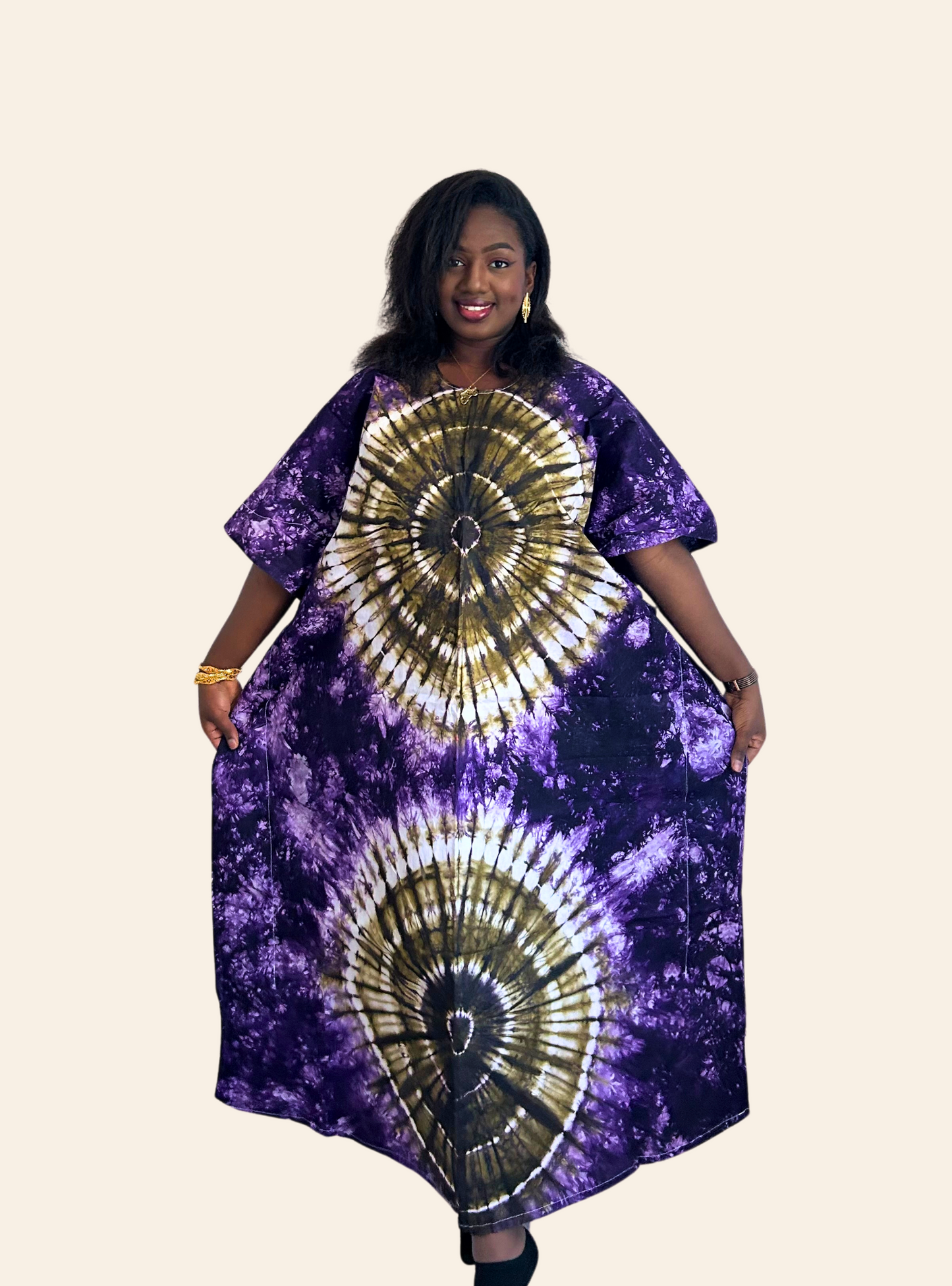 Robe Djeneba violet kaki