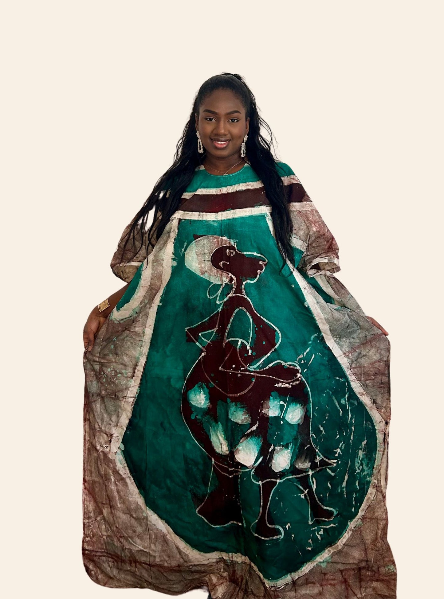 Robe Affoué vert foncé