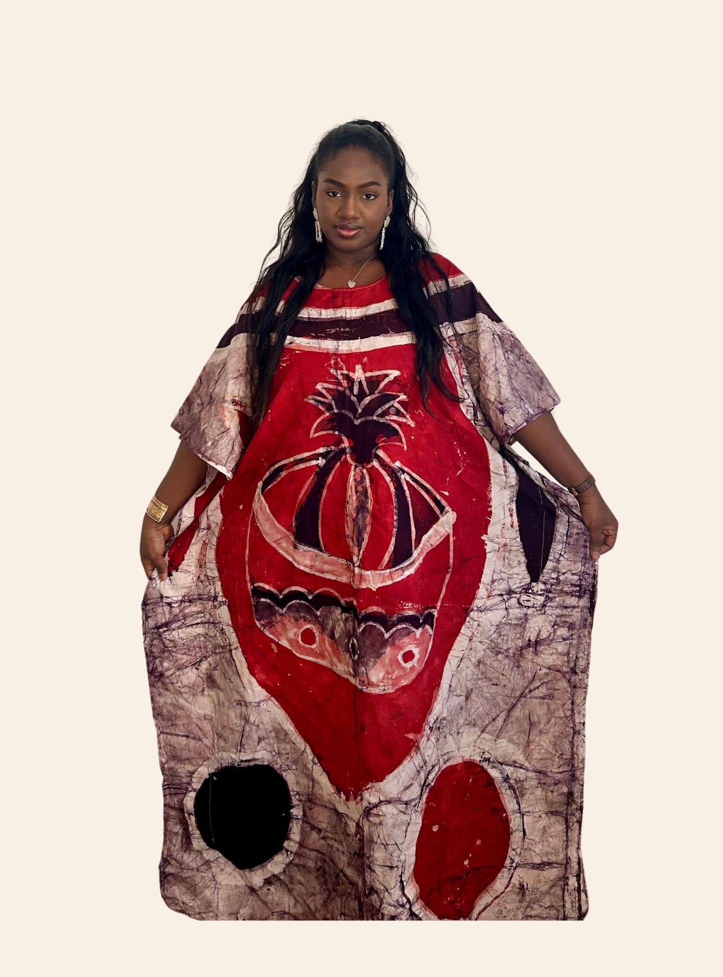 Robe Affoué rouge foncé