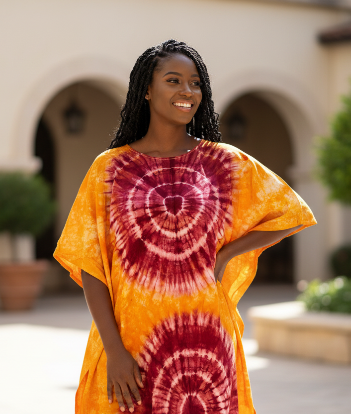 Robe Djeneba jaune rose