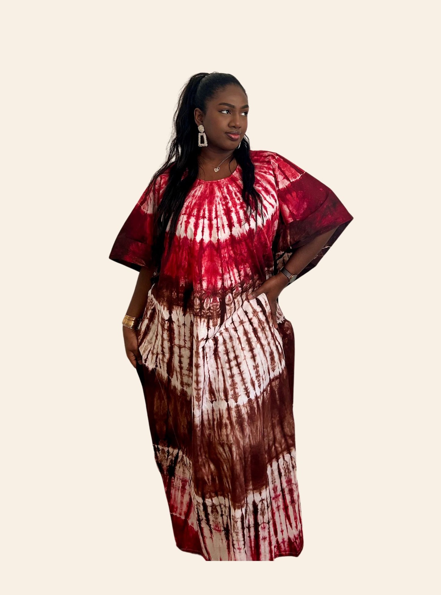 Robe Oumou rouge marron