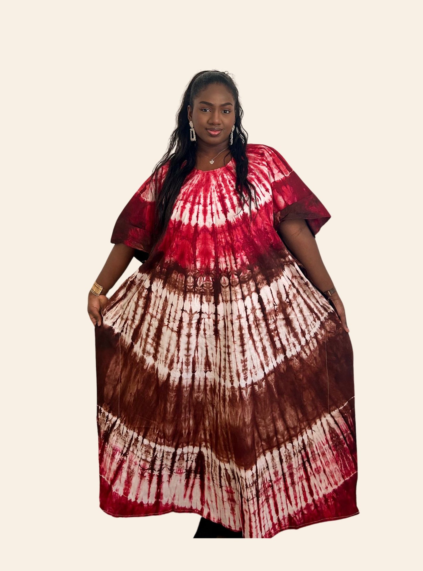 Robe Oumou rouge marron