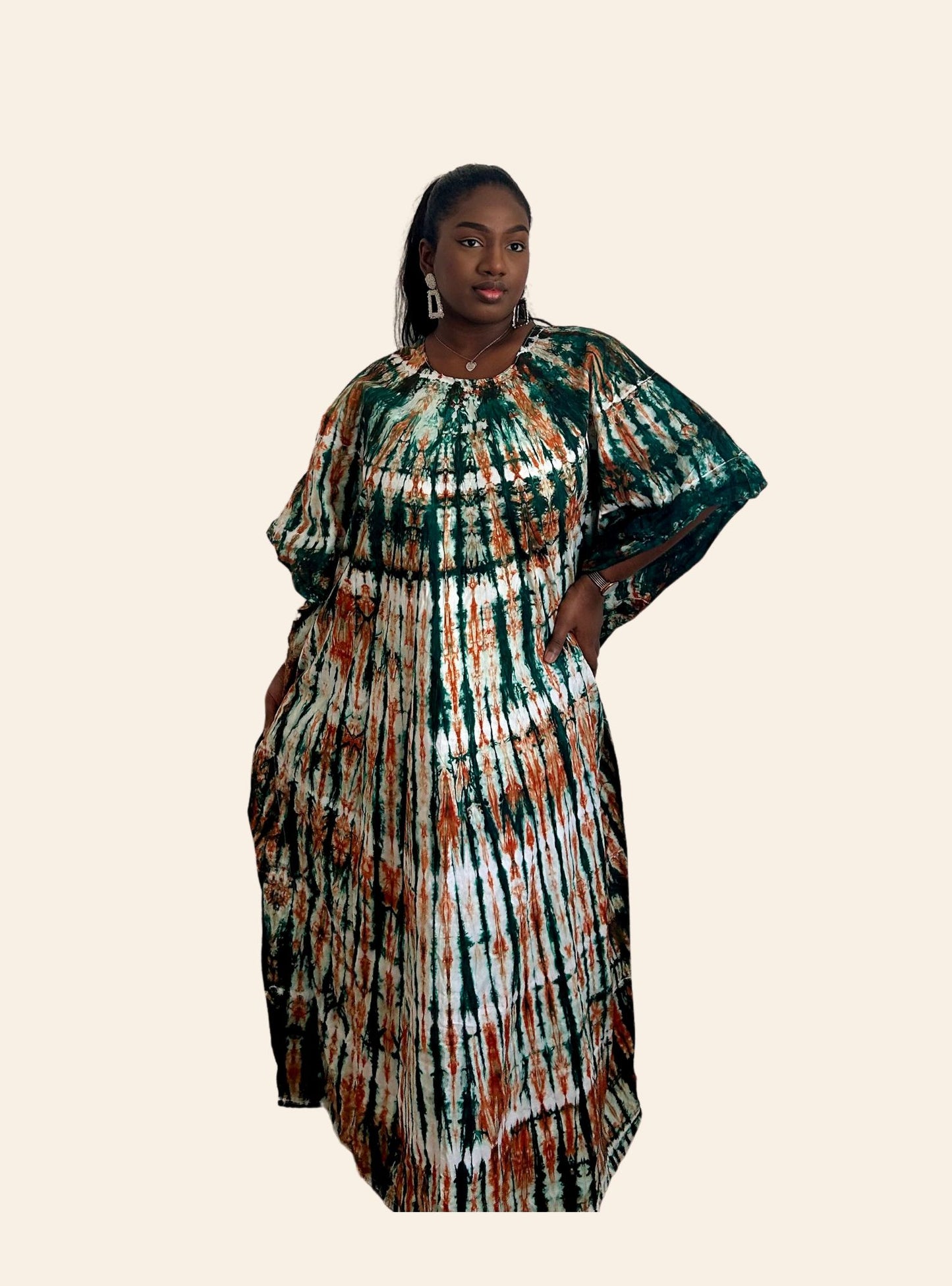 Robe Oumou vert orange