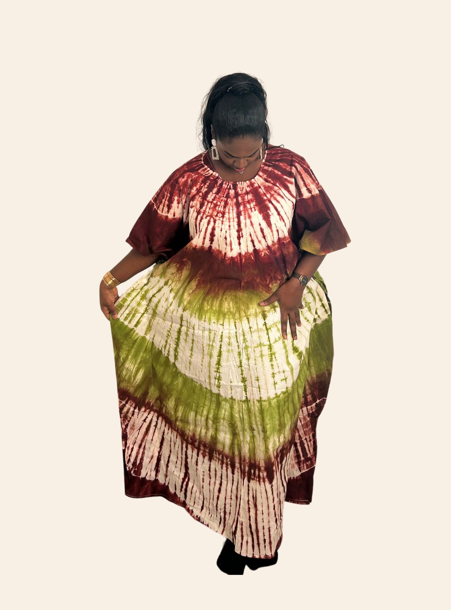 Robe Oumou rouge vert