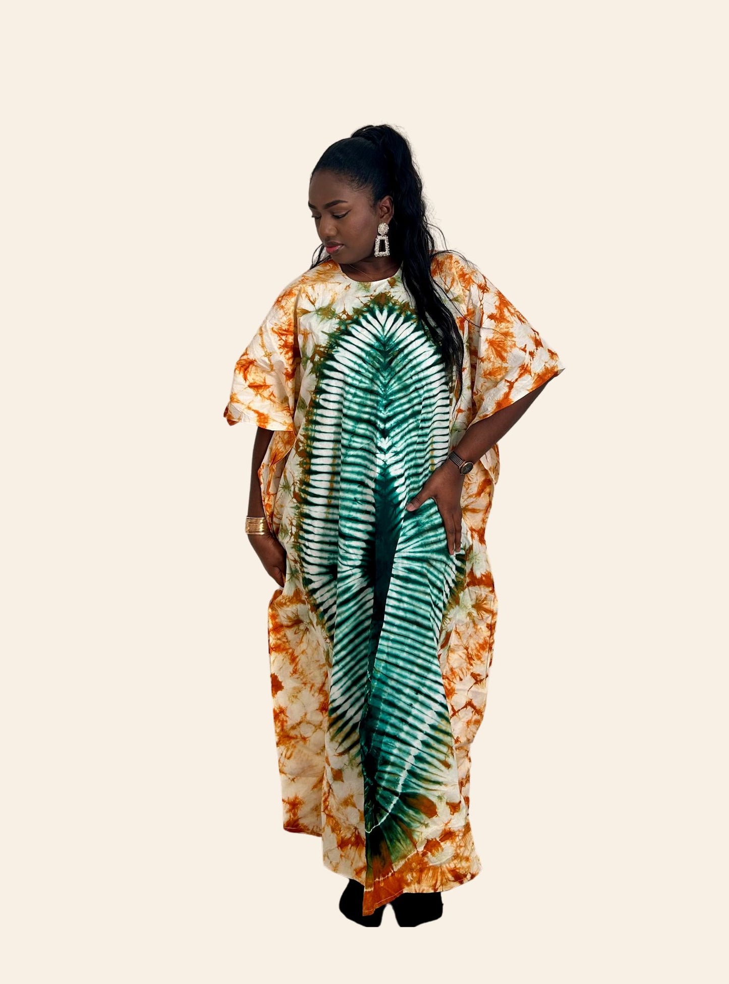 Robe Coumba orange vert