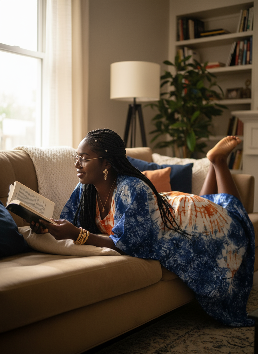 Robe Djeneba bleu orange