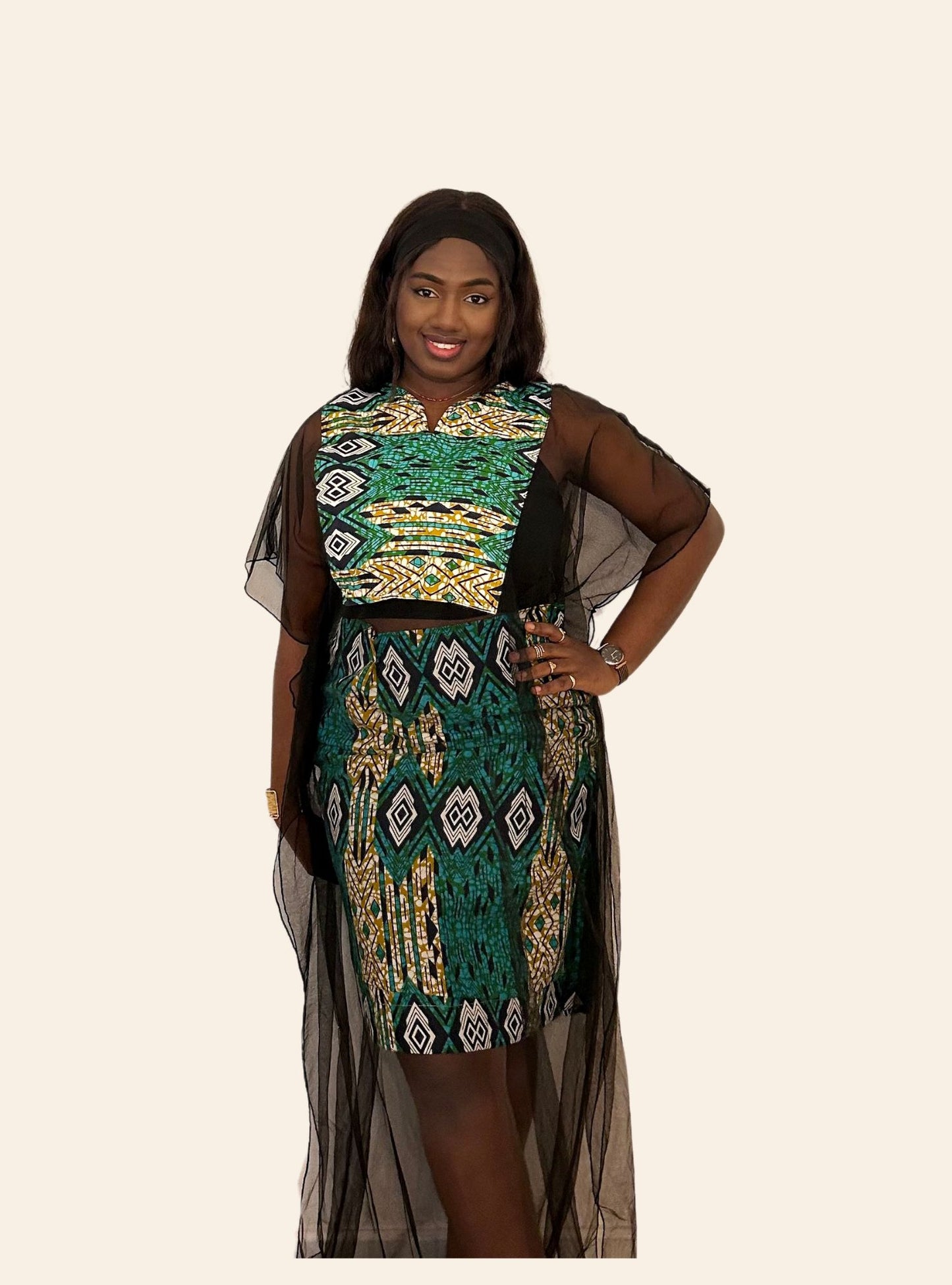 Ensemble Malika vert jaune