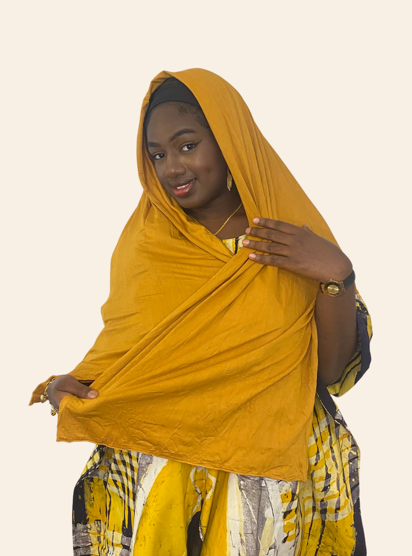 Foulard jaune moutarde