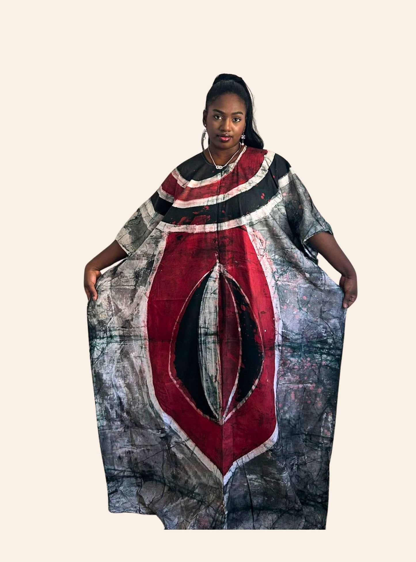 Robe Affoué rouge noir