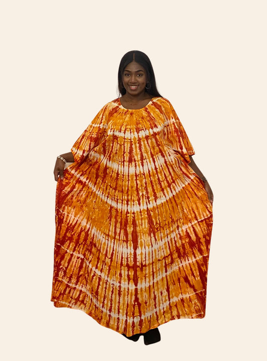 Robe Oumou orange rouge