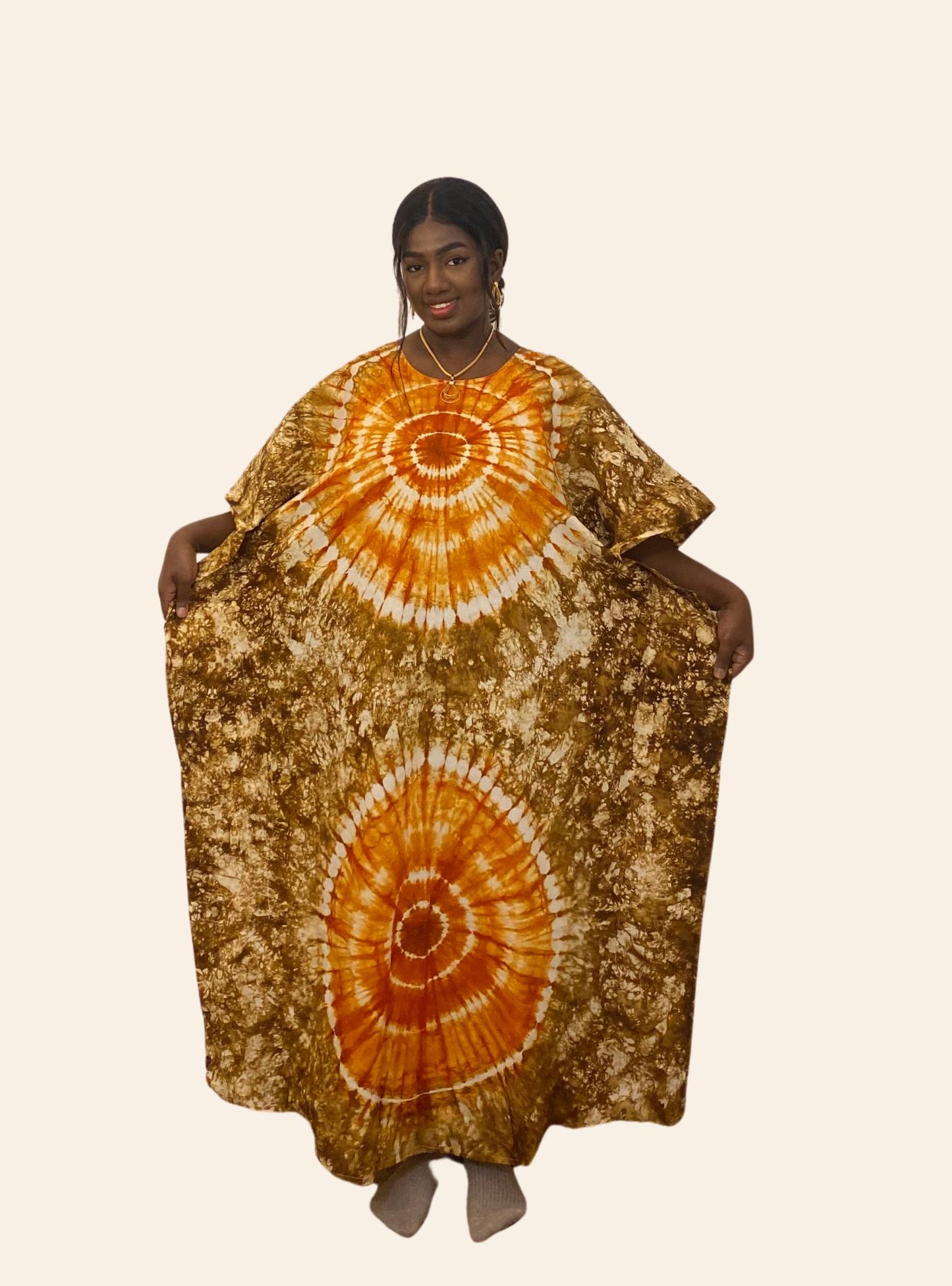Robe Djeneba marron orange