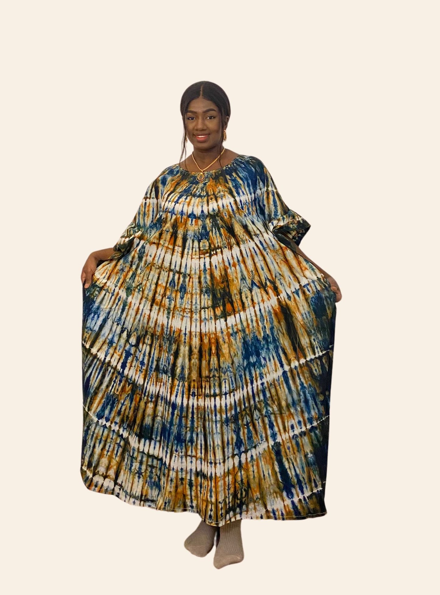 Robe Oumou bleu orange