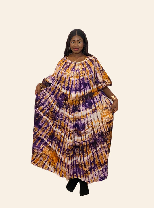 Robe Oumou violet orange