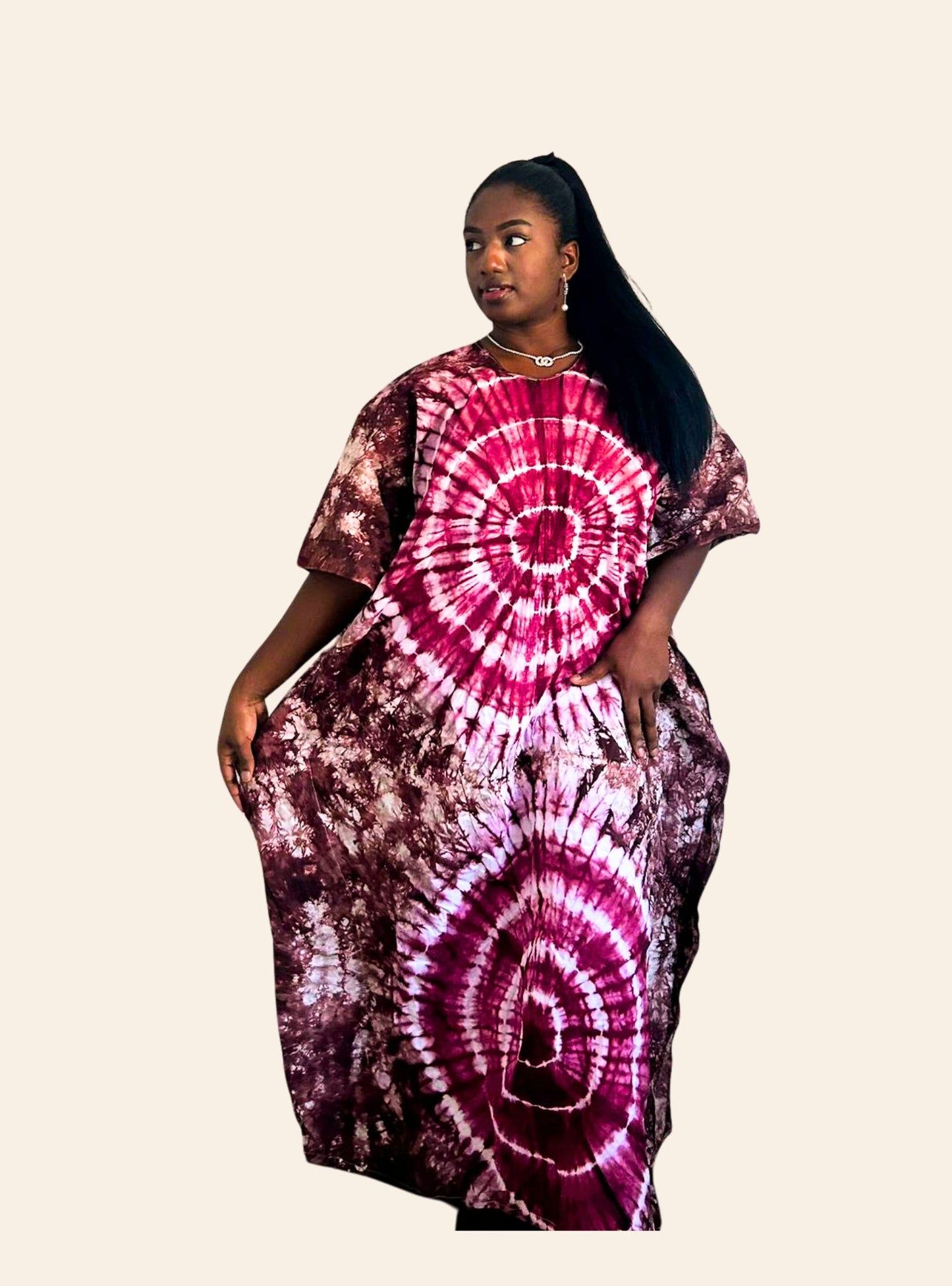 Robe Djeneba marron rose