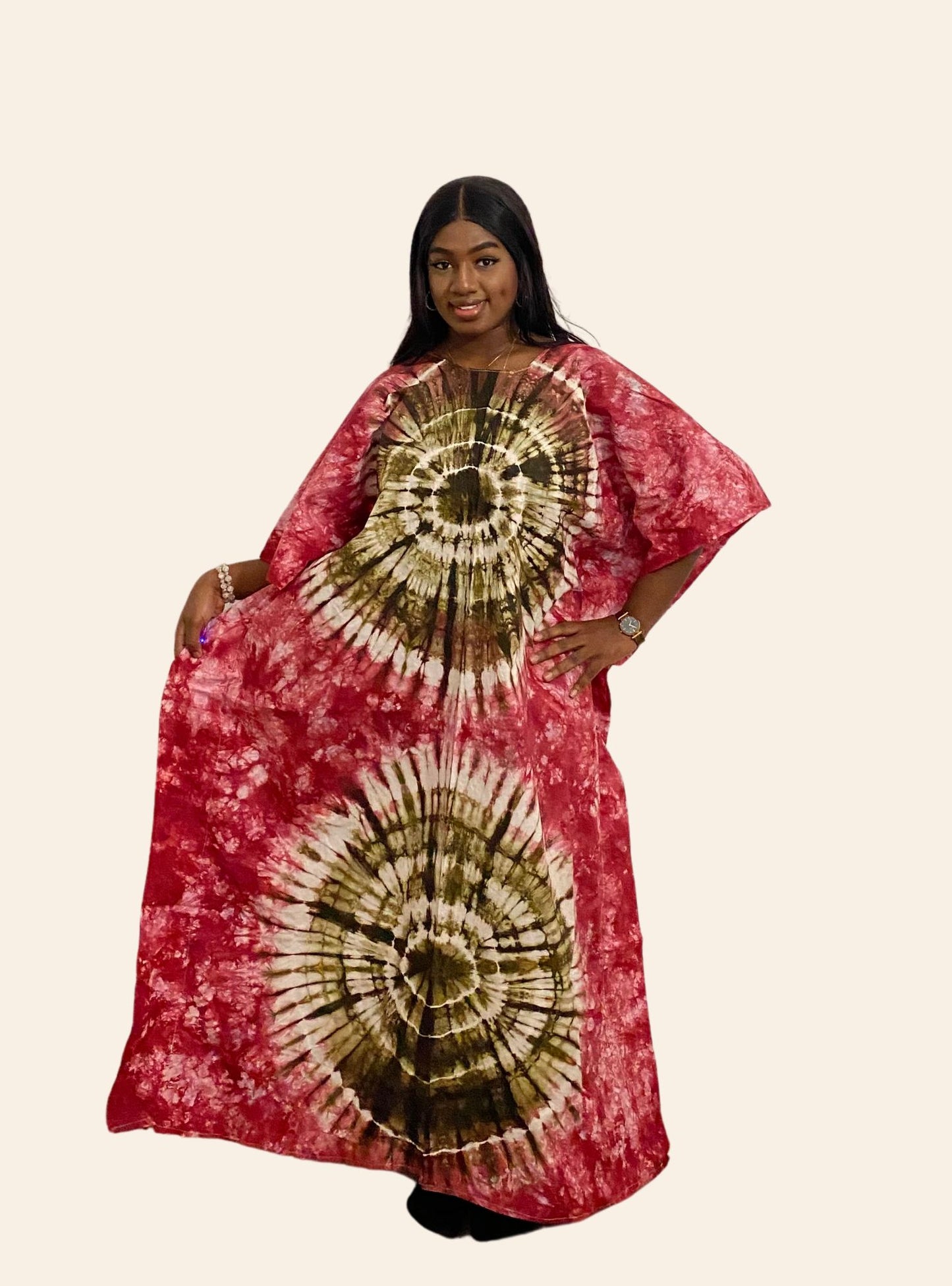 Robe Djeneba Rose et vert kaki