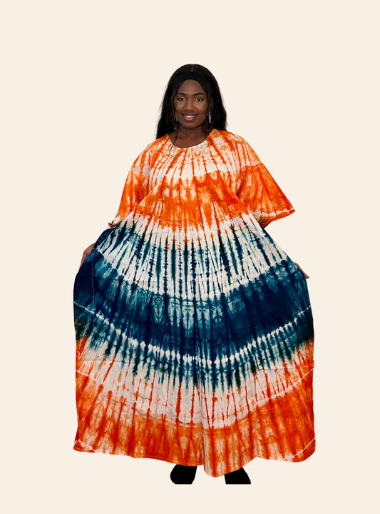 Robe Oumou orange vert