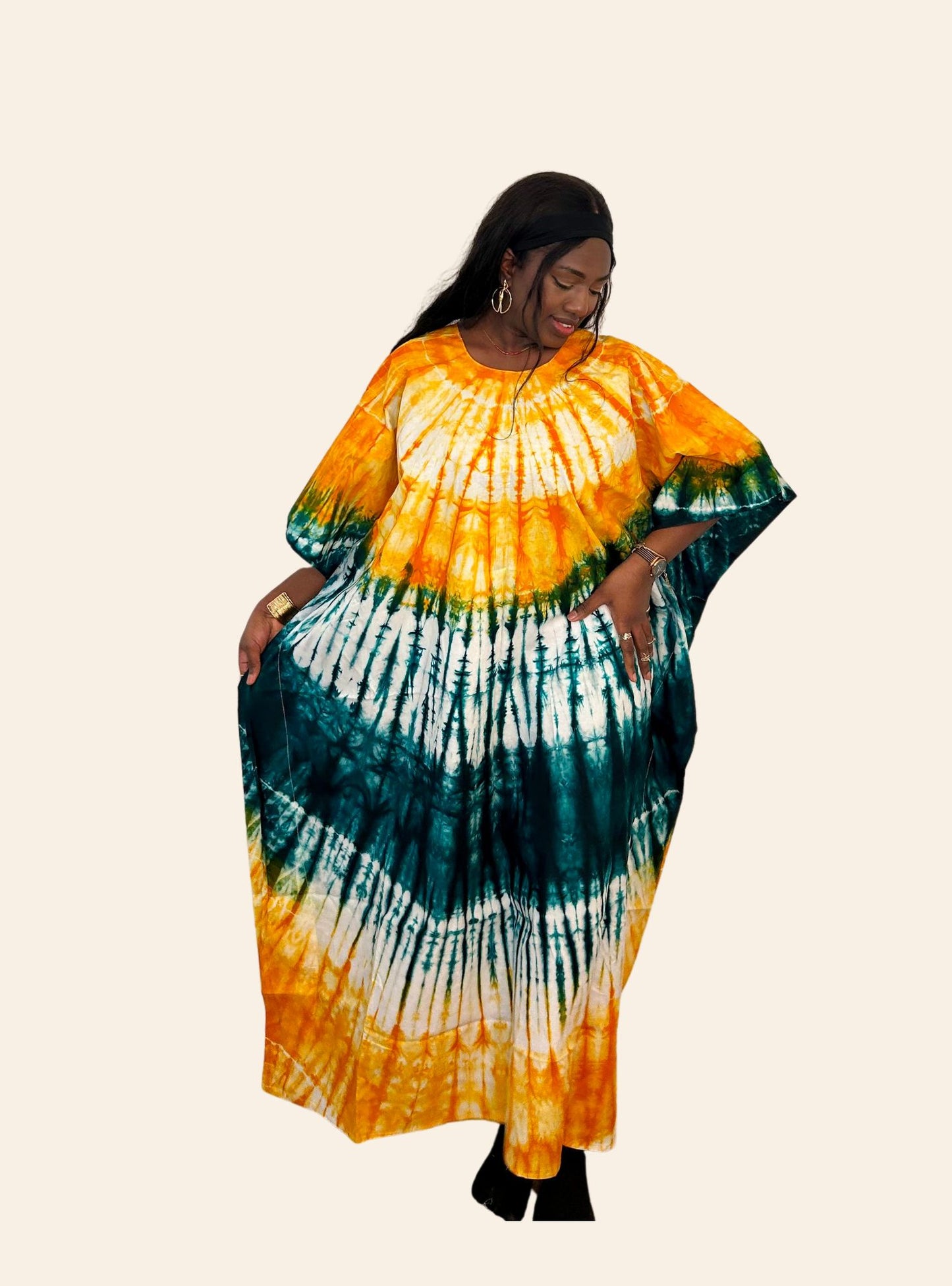 Robe Oumou jaune vert