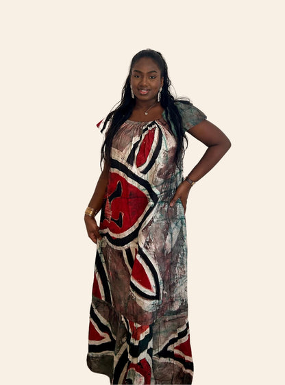 Robe Sara rouge gris