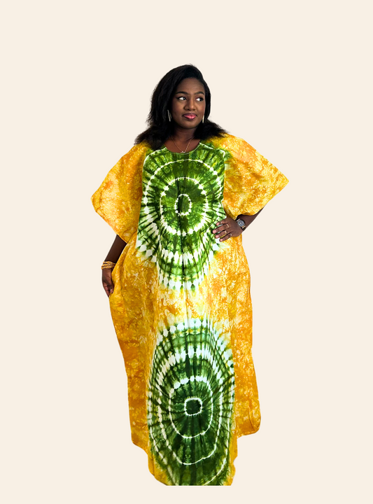 Robe Djeneba jaune vert