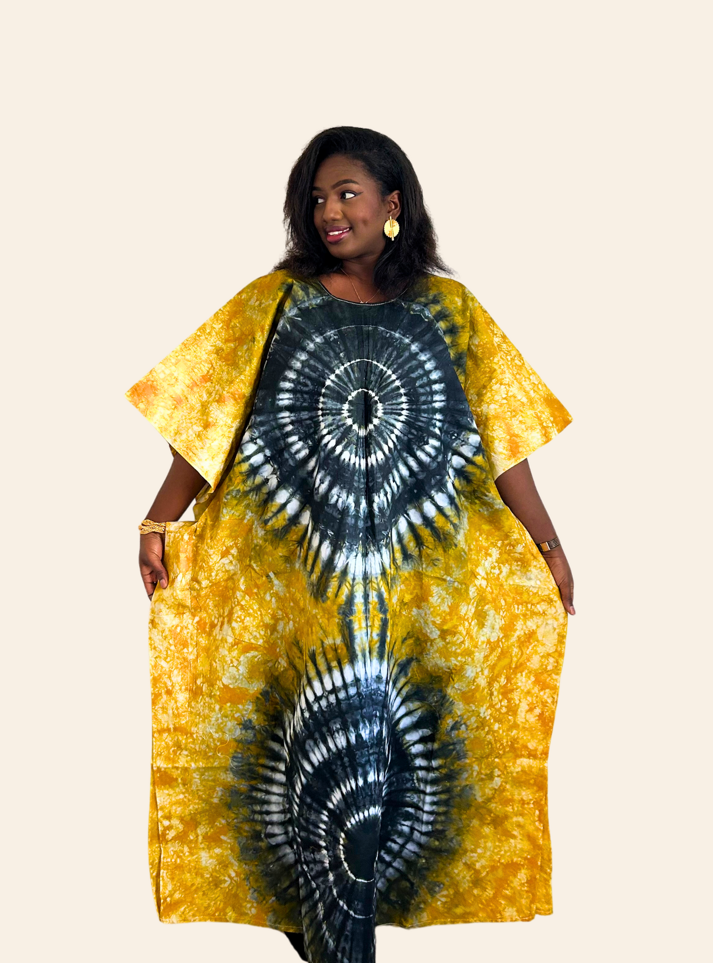 Robe Djeneba jaune noir