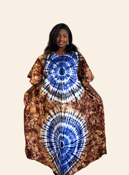 Robe Djeneba marron bleu