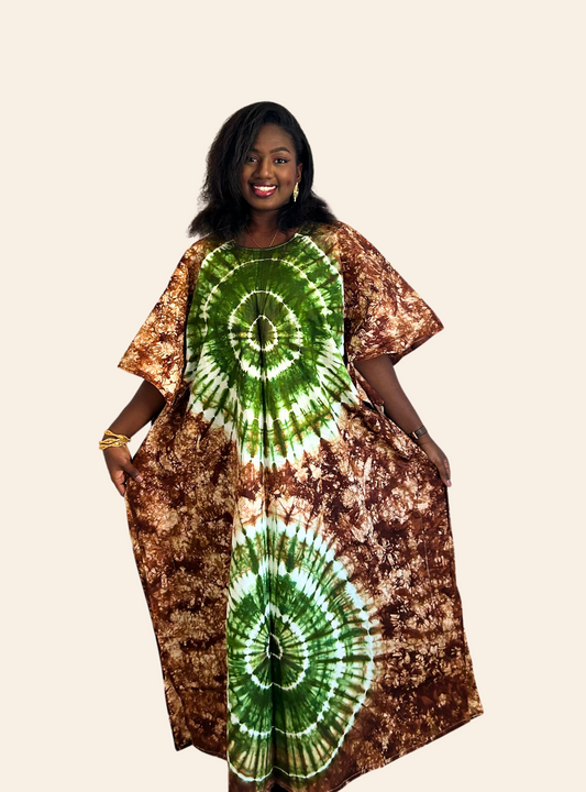 Robe Djeneba marron vert