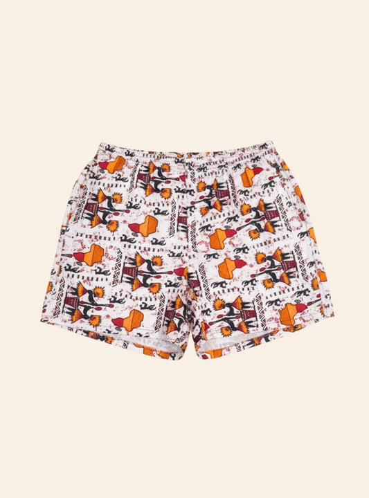 Short blanc et orange