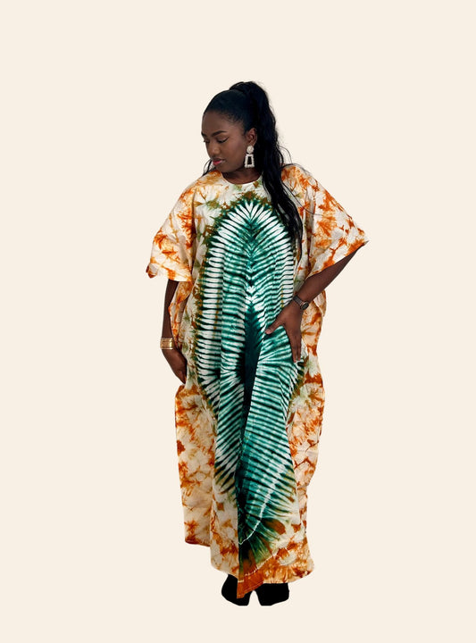 Robe Coumba orange vert