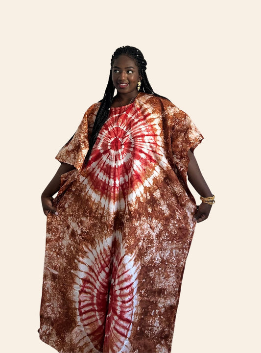 Robe Djeneba marron rouge