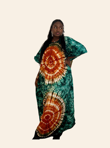 Robe Djeneba vert orange