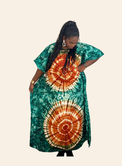Robe Djeneba vert orange