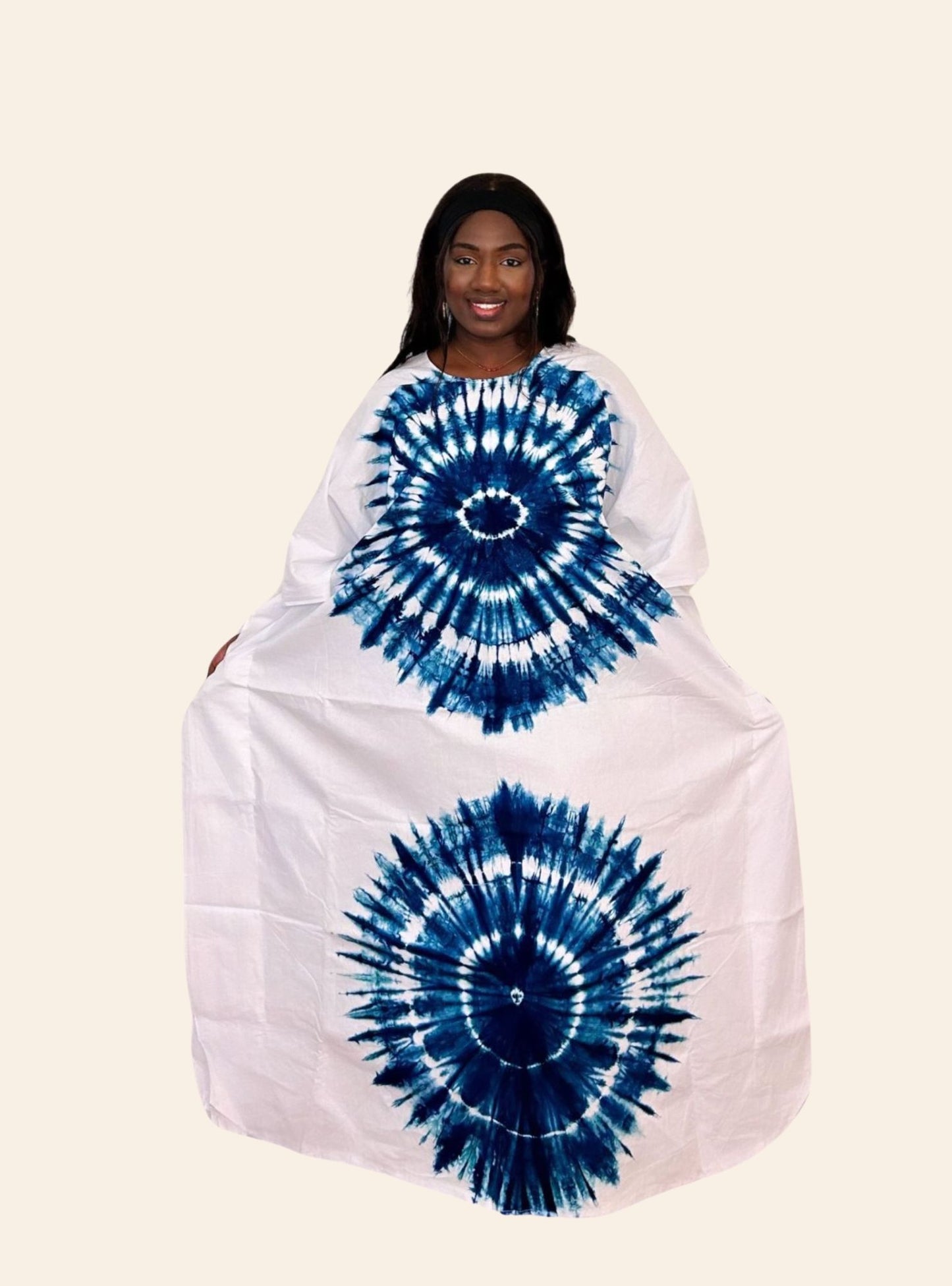 Robe Djeneba blanc bleu