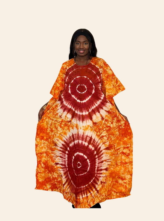 Robe Djeneba orange rouge