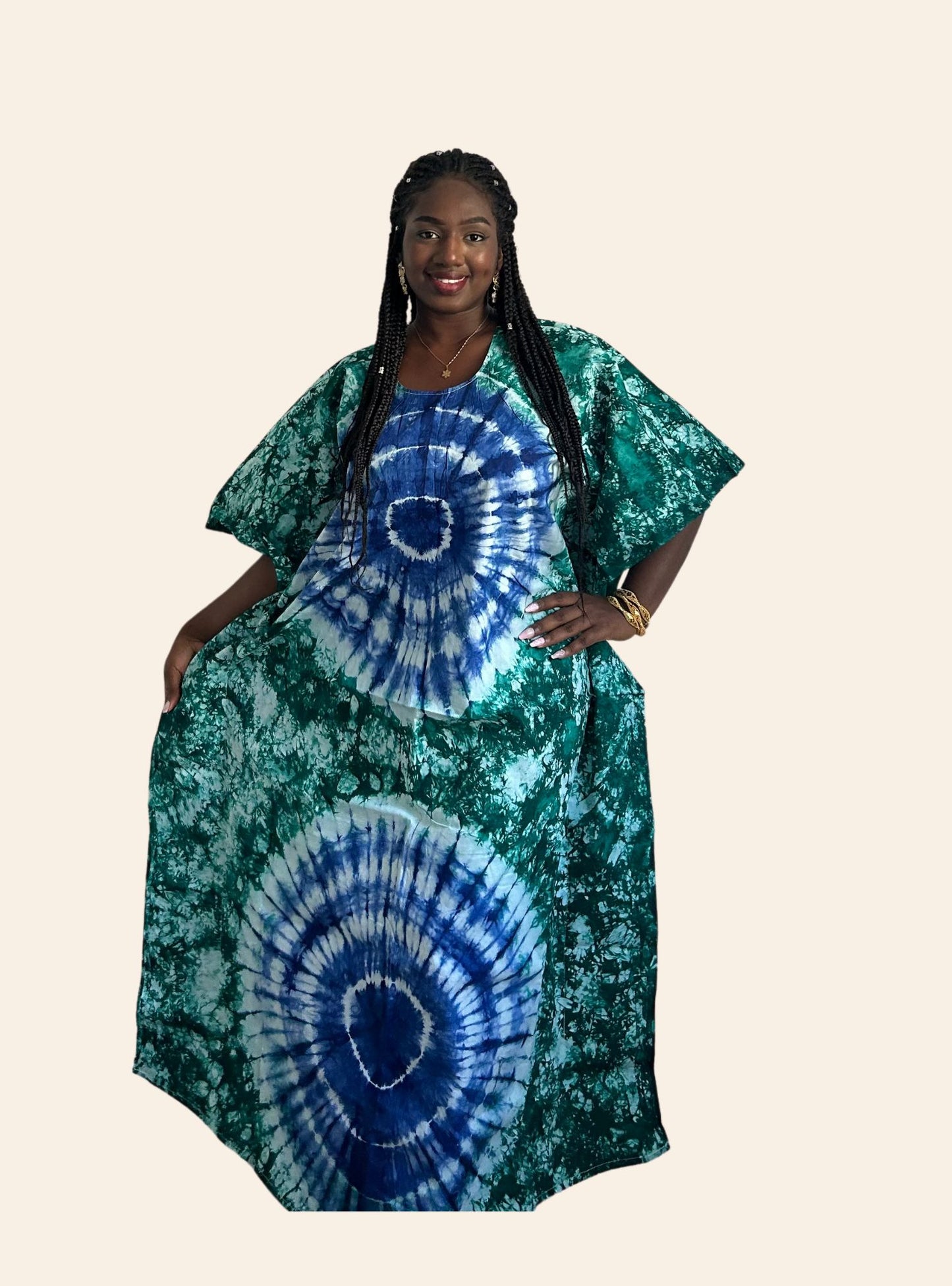 Robe Djeneba vert bleu