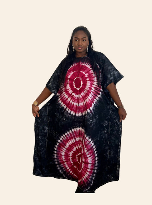 Robe Djeneba noir rose