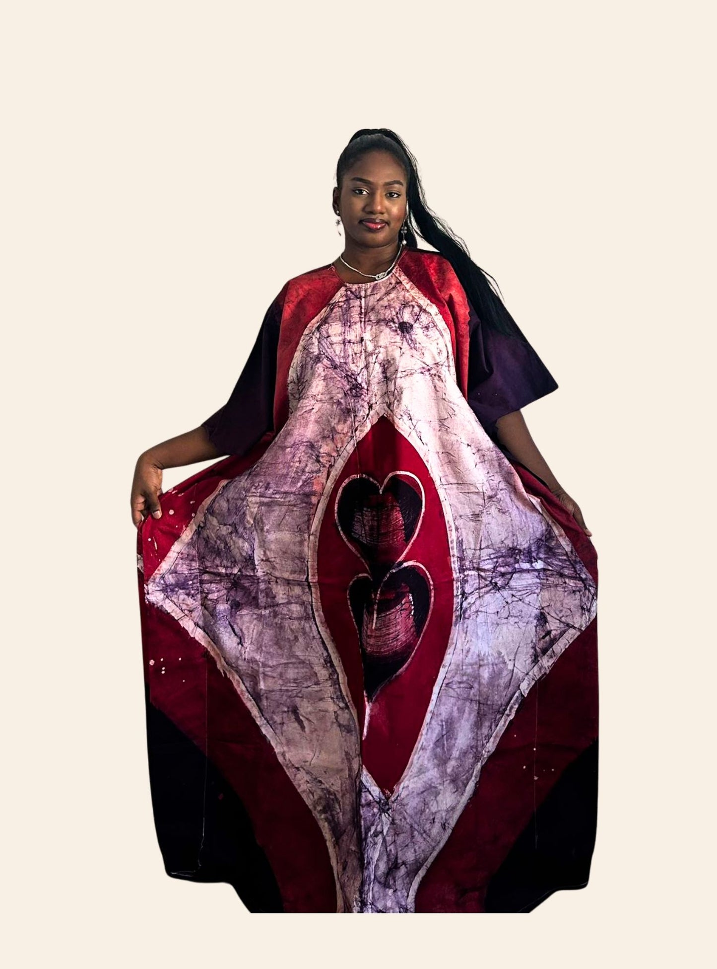 Robe Affoué rouge coeur