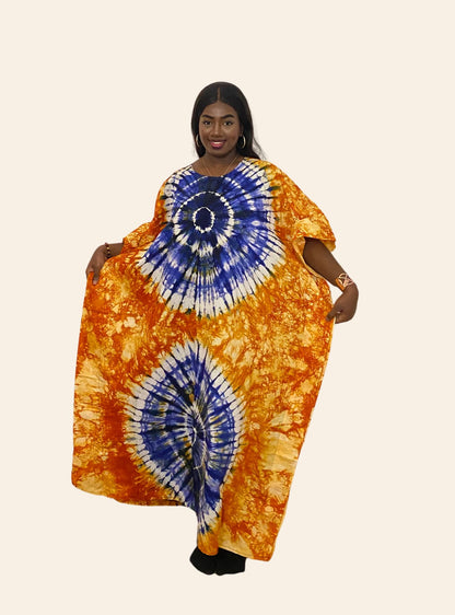 Robe Djeneba orange bleu