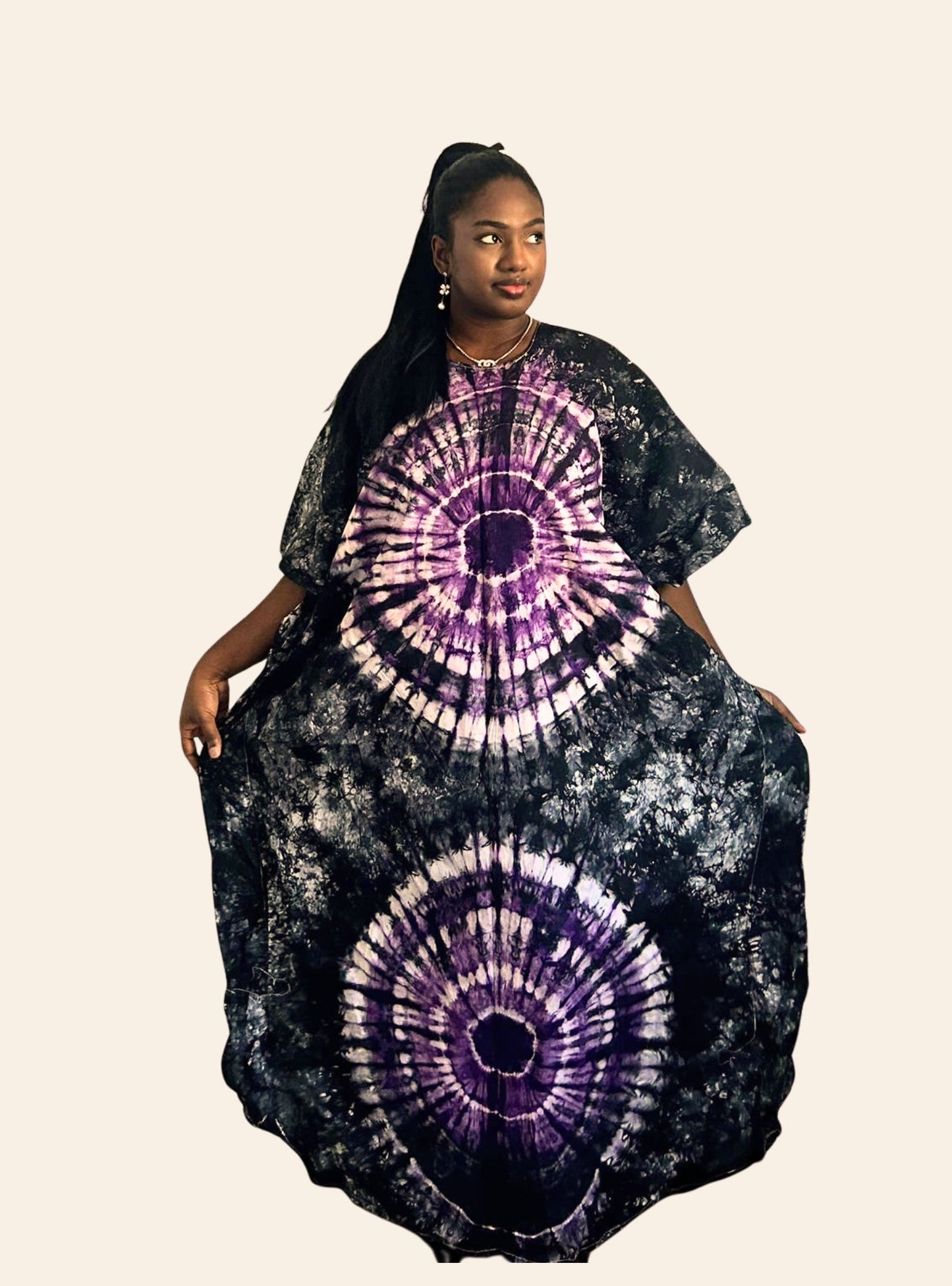 Robe Djeneba noir violet