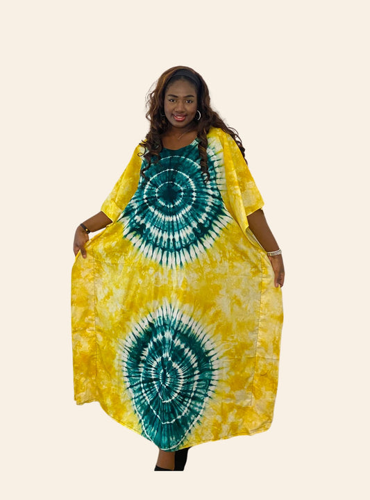 Robe Djeneba jaune vert