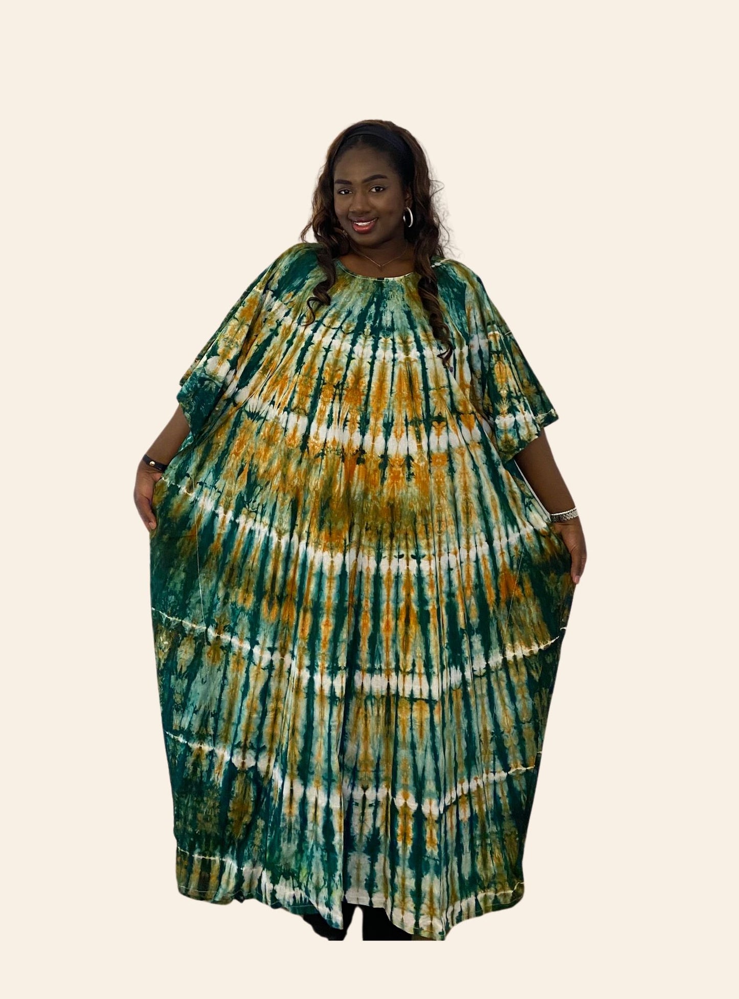 Robe Oumou vert orange