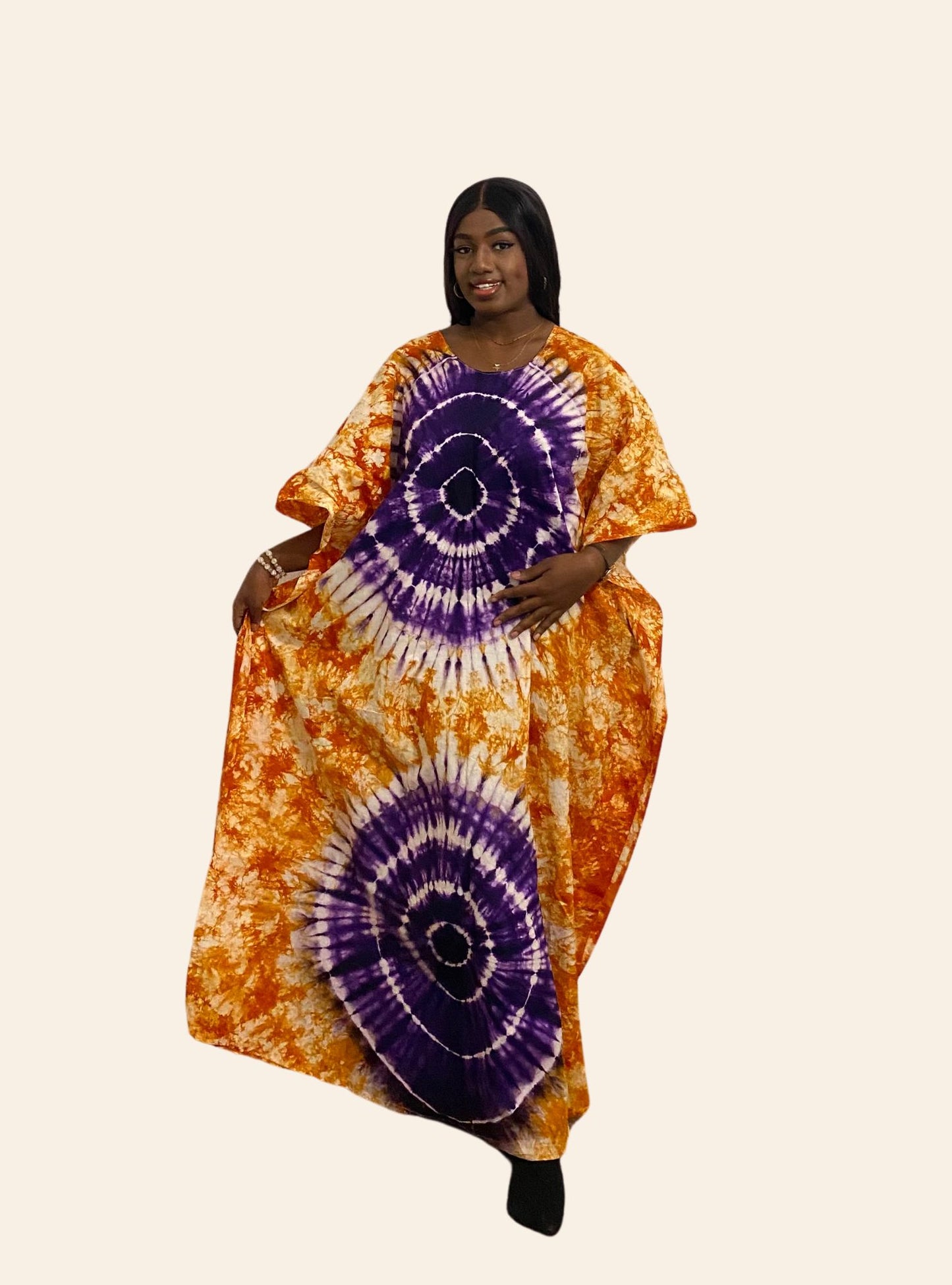 Robe Djeneba orange violet