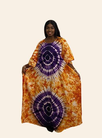 Robe Djeneba orange violet