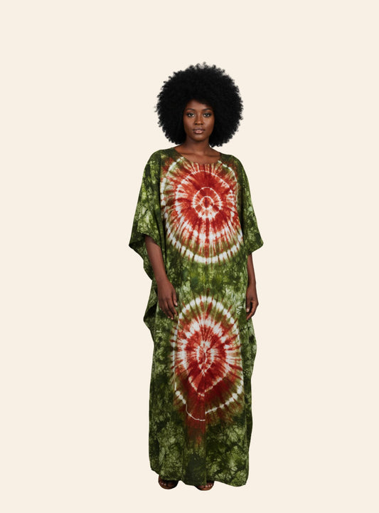 Robe Djeneba vert rouge