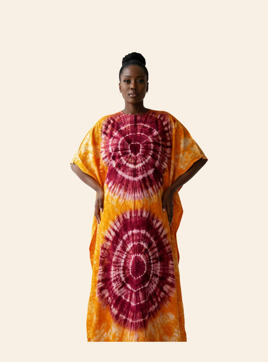 Robe Djeneba jaune rose