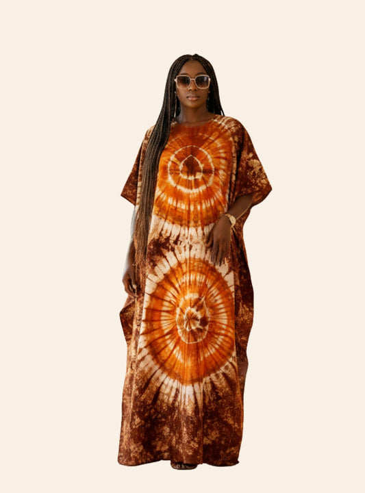 Robe Djeneba marron orange